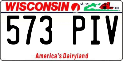 WI license plate 573PIV