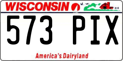 WI license plate 573PIX