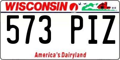 WI license plate 573PIZ