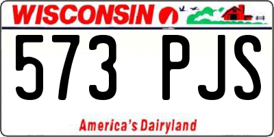 WI license plate 573PJS