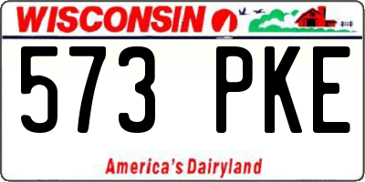 WI license plate 573PKE