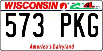 WI license plate 573PKG