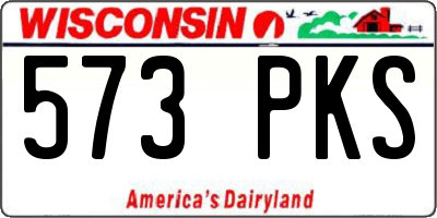 WI license plate 573PKS