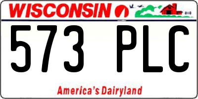 WI license plate 573PLC