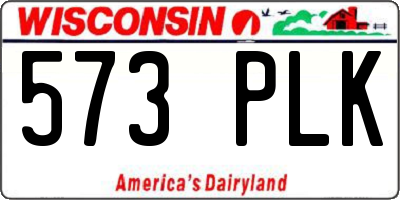 WI license plate 573PLK