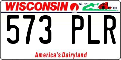 WI license plate 573PLR