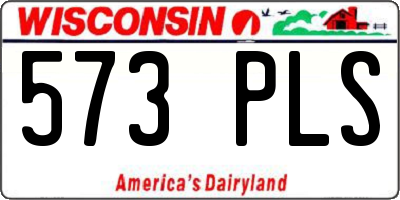 WI license plate 573PLS