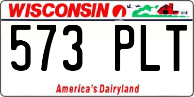 WI license plate 573PLT