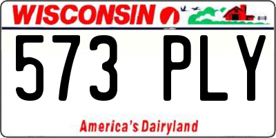 WI license plate 573PLY