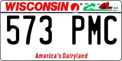 WI license plate 573PMC