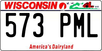 WI license plate 573PML