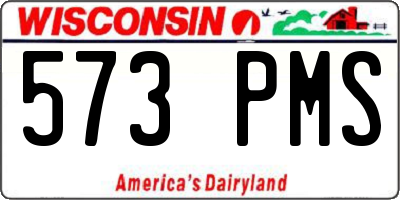 WI license plate 573PMS