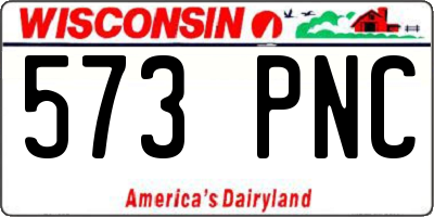 WI license plate 573PNC
