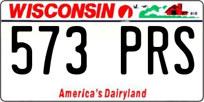 WI license plate 573PRS