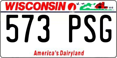 WI license plate 573PSG