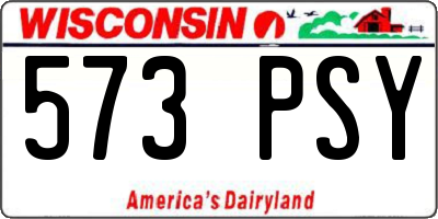 WI license plate 573PSY