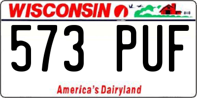 WI license plate 573PUF
