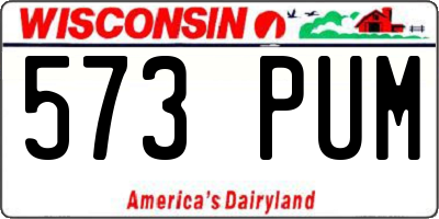 WI license plate 573PUM