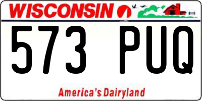 WI license plate 573PUQ