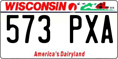 WI license plate 573PXA