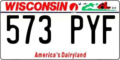 WI license plate 573PYF