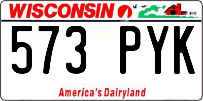 WI license plate 573PYK