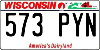 WI license plate 573PYN