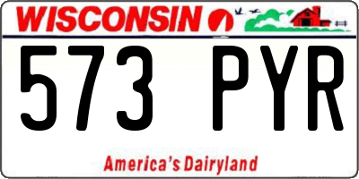 WI license plate 573PYR
