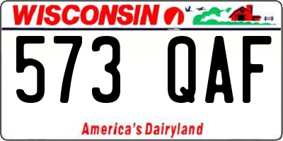 WI license plate 573QAF