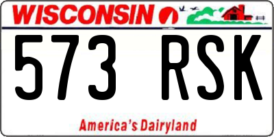 WI license plate 573RSK