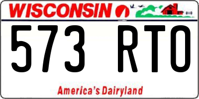 WI license plate 573RTO
