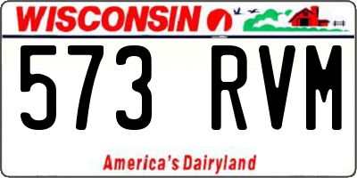 WI license plate 573RVM