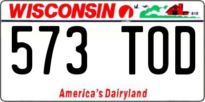 WI license plate 573TOD