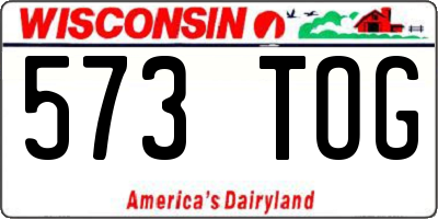 WI license plate 573TOG