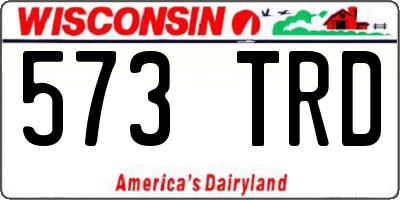 WI license plate 573TRD