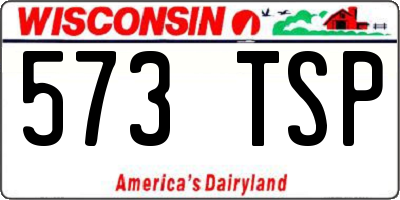 WI license plate 573TSP