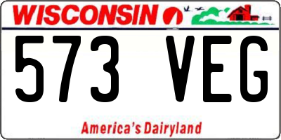 WI license plate 573VEG