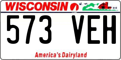 WI license plate 573VEH