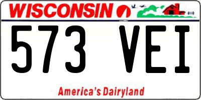 WI license plate 573VEI