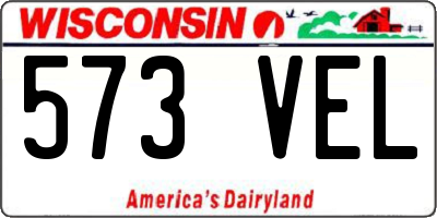 WI license plate 573VEL