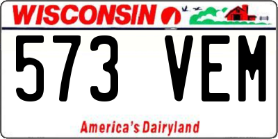 WI license plate 573VEM