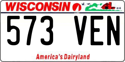 WI license plate 573VEN