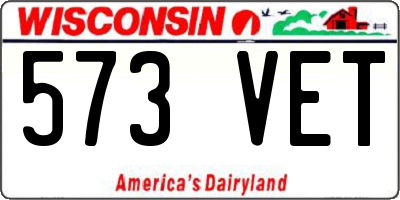 WI license plate 573VET