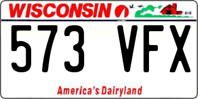 WI license plate 573VFX
