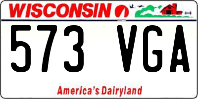 WI license plate 573VGA