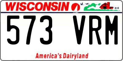 WI license plate 573VRM