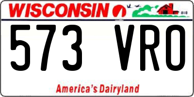 WI license plate 573VRO