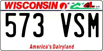 WI license plate 573VSM