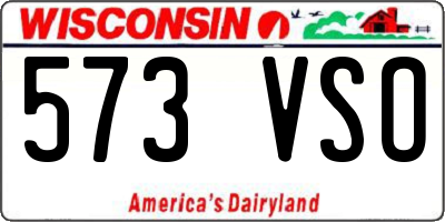 WI license plate 573VSO