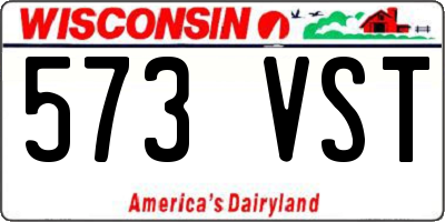 WI license plate 573VST
